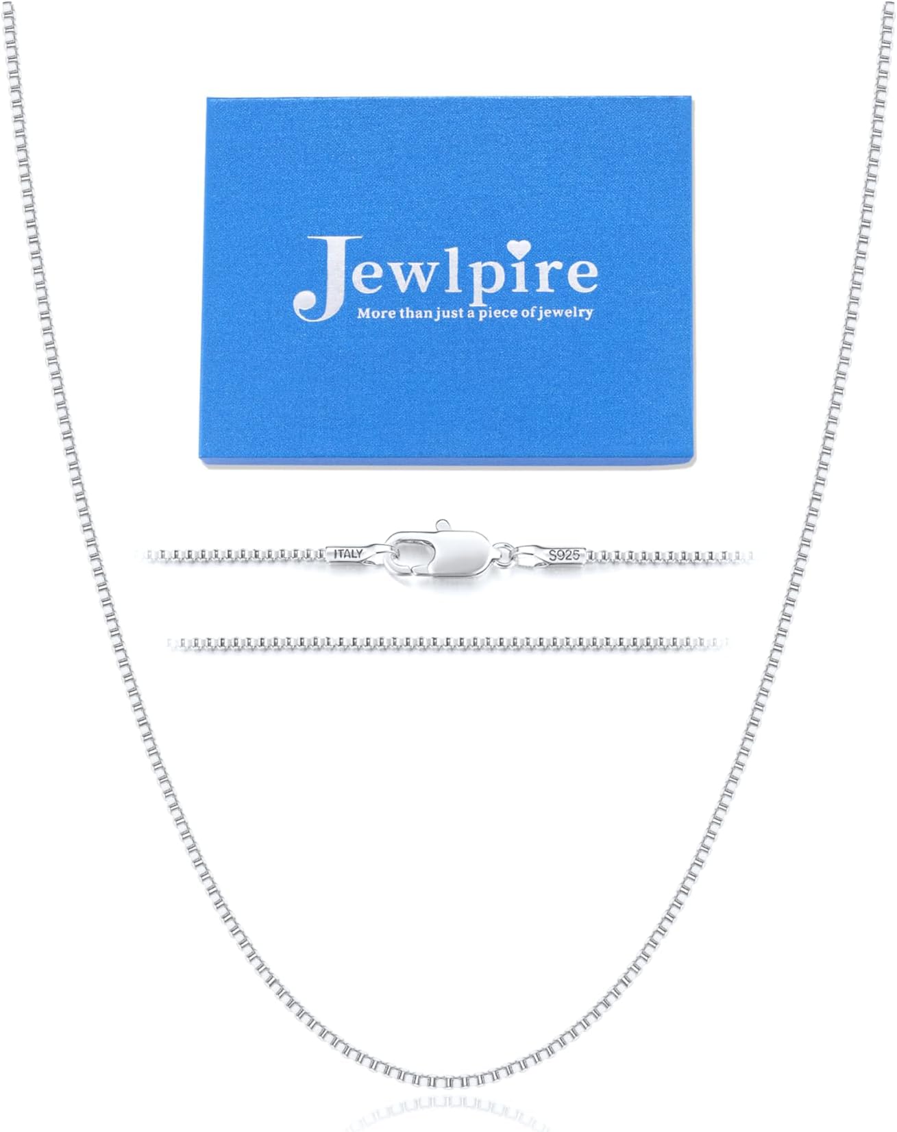 22K Gold Plated 925 Sterling Silver Chain Necklace for Women, 1.3mm Box Chain Thin & Sturdy Women's Chains Necklaces 14 16 18 20 22 24 26 Inch