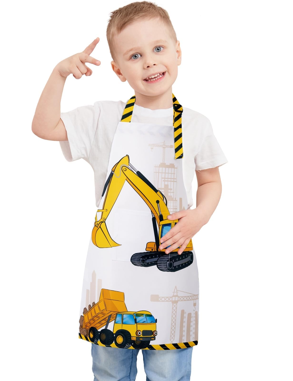 Grembiule da cucina per bambini, 2 Pezzi Grembiuli Bambini, grembiule da cucina in lino con motivo carino, Grembiuli Impermeabili da Cucina per