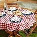 DII Red Check Outdoor Zippered Tabletop Collection, Stain Resistant & Waterproof, 60