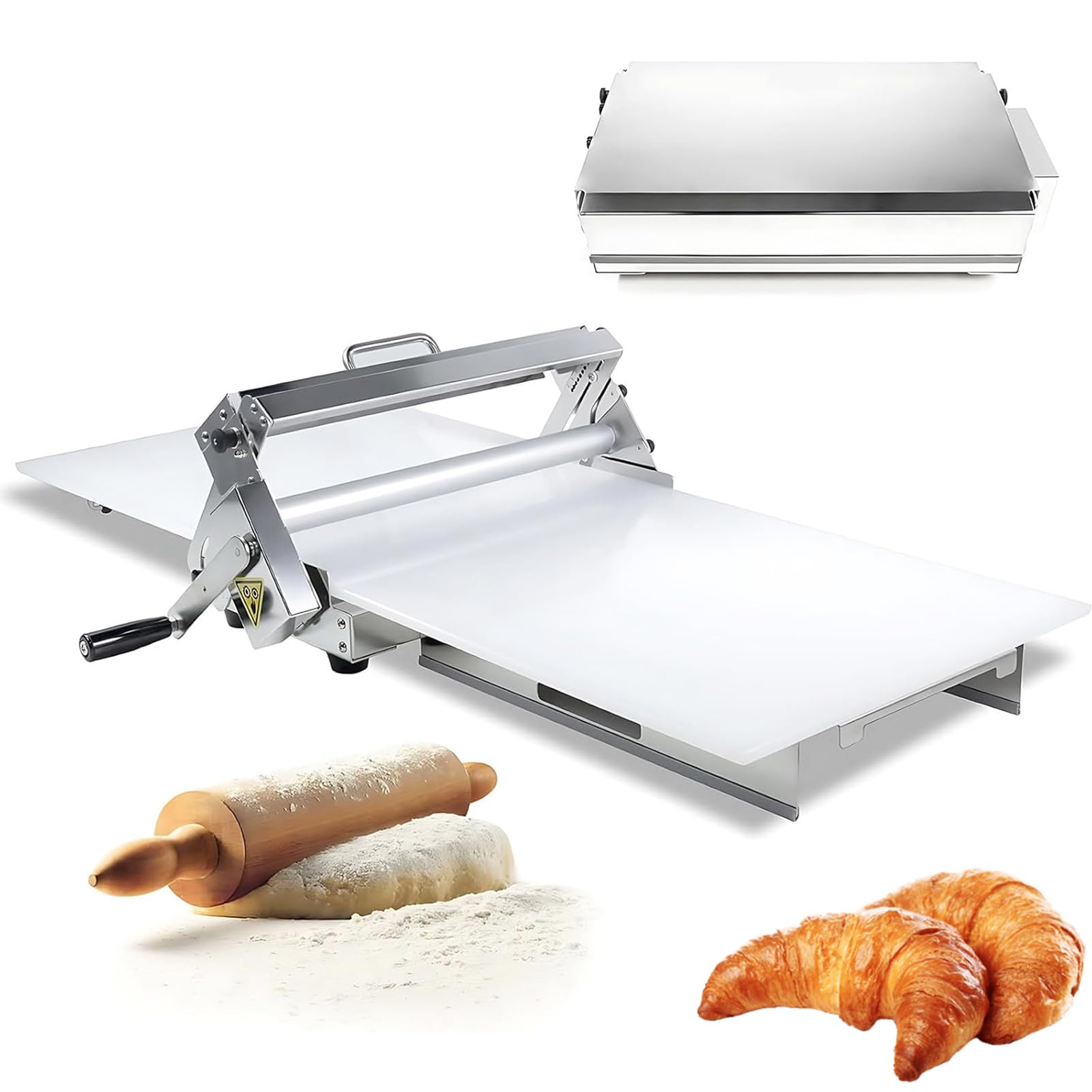 Sfogliatrice Pasticceria Manuale Pieghevole Sfogliatrice Professionale Commerciale Pasta Sfoglia, Stendipizza Manuale Per Croissant In Acciaio Inox, Macchina Per Pasta Sfoglia 0-27mm Diversi Spessor