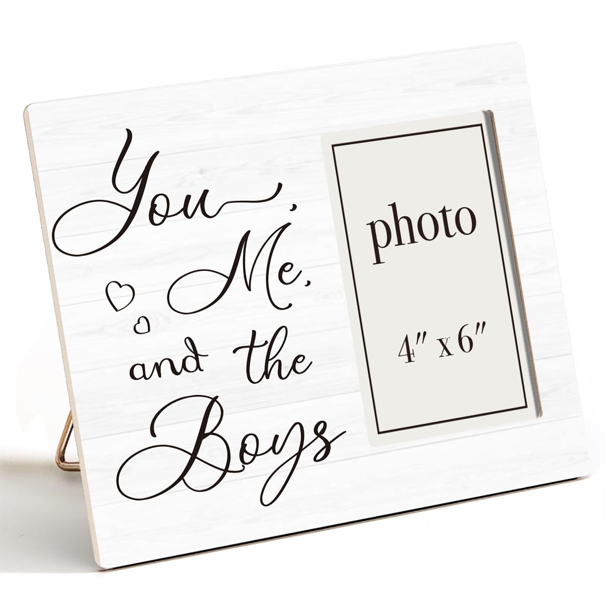 You Me and the Boys Picture Frame, Boy Mom Gifts for Wife from Husband, Mothers Day Birthday Gifts for Wife, Mom Photo Frame for 4 x 6 Inch Photo