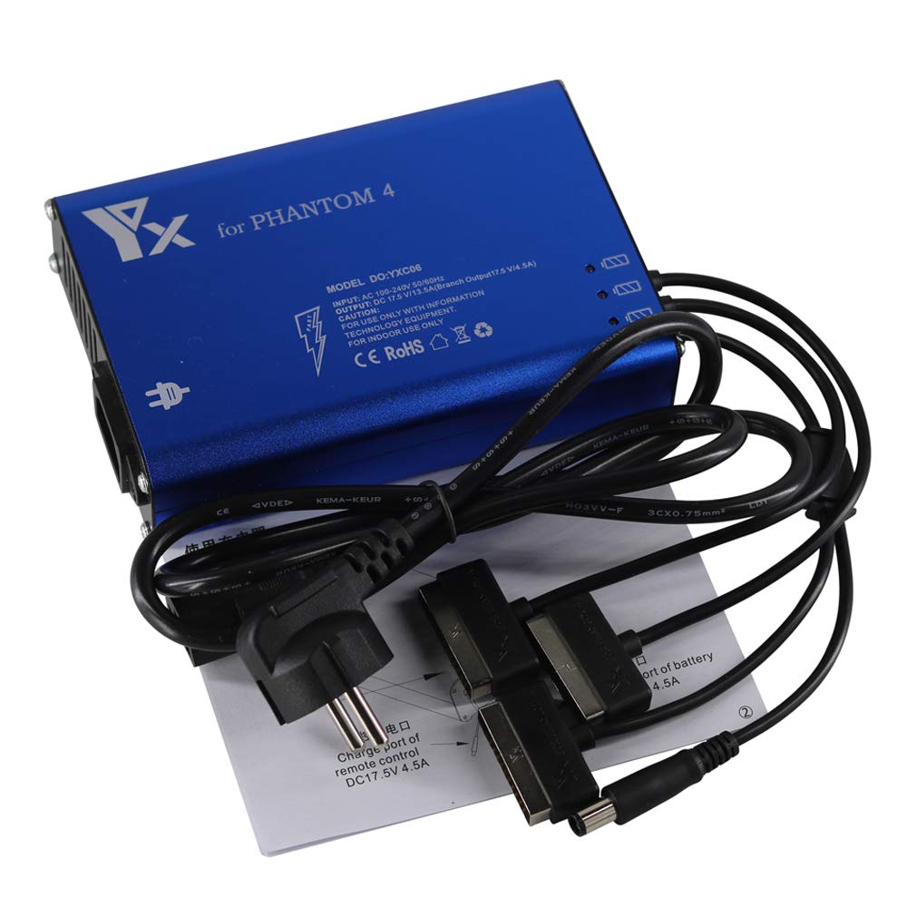 Taoke Caricabatterie rapido 4 in 1 per Batteria Drone Serie Phantom 4 e Telecomando
