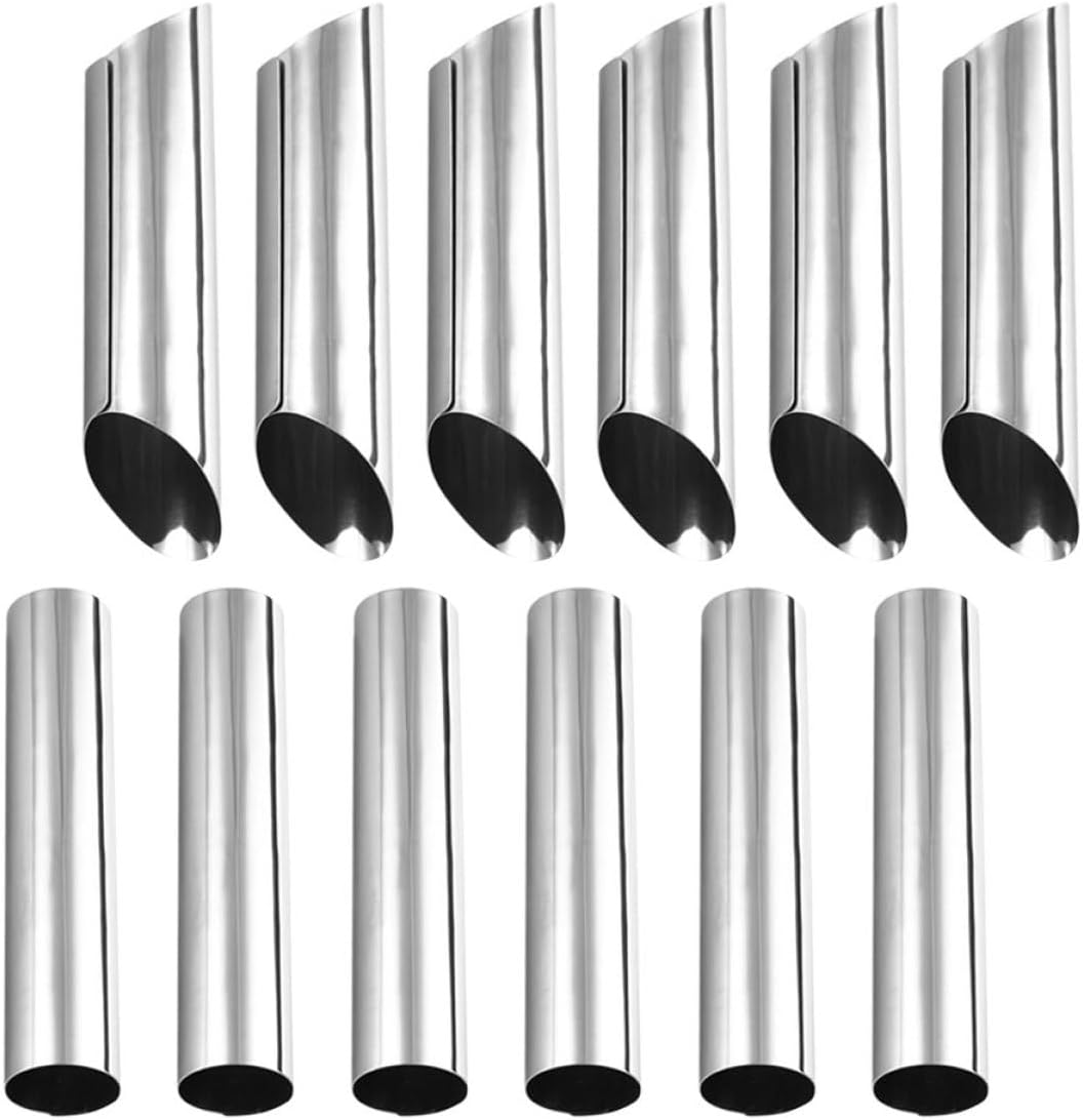 Zerodeko 12pcs Roll Stainless Steel Danish Tube Pastry Horn