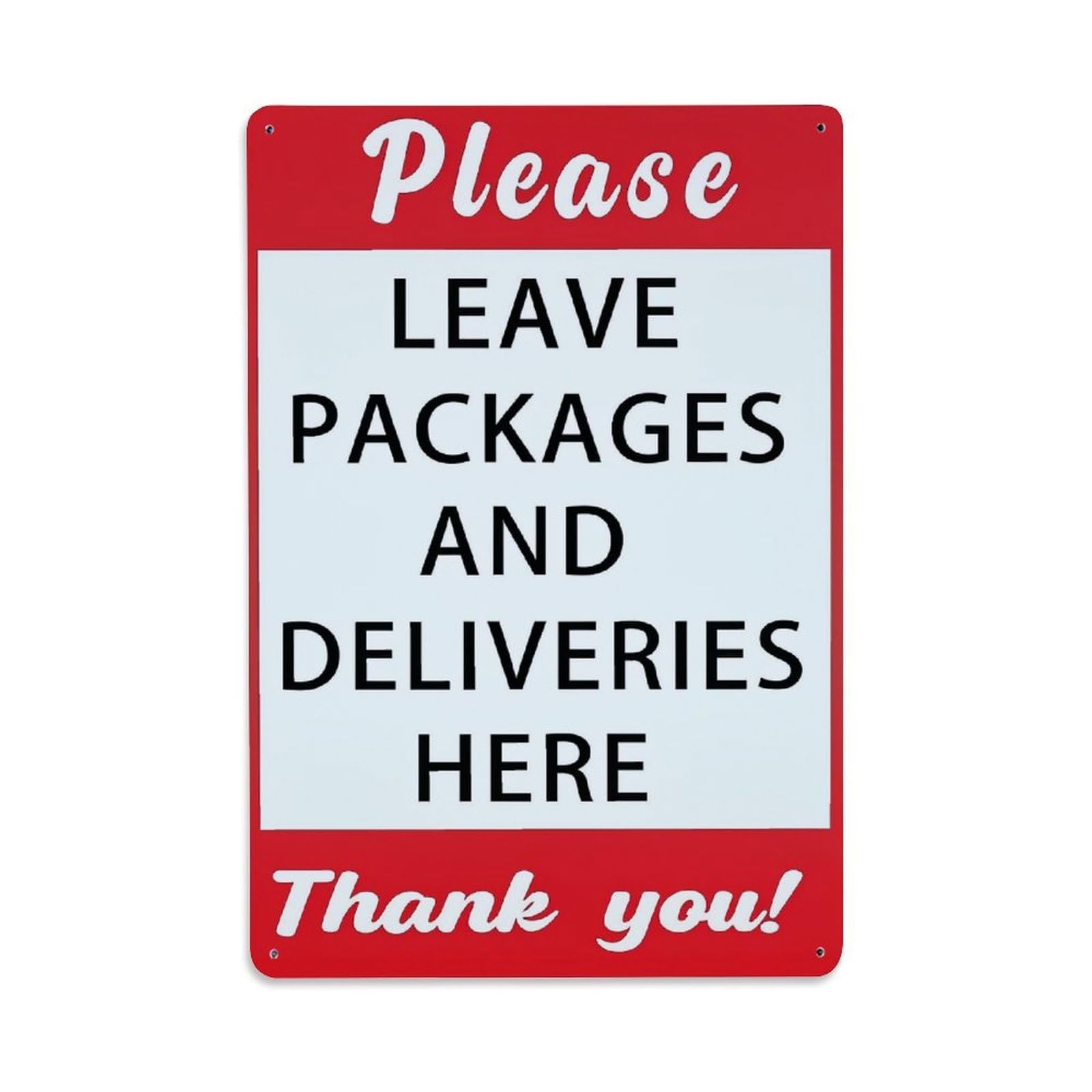 Jdyaojiesheng Vintage Please Leave Packages And Deliveries Here Thank You Tin Sign Retro Metal Wall Decor Metal Poster, Home Bar Garage Farmhouse Cafe Wall Art Decoration 8X12inches