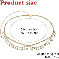 Vista 6 de Florry Cadena de vientre con diamantes de imitación, cadena de cintura de lentejuelas, cadena de joyería para el cuerpo, cadena de playa