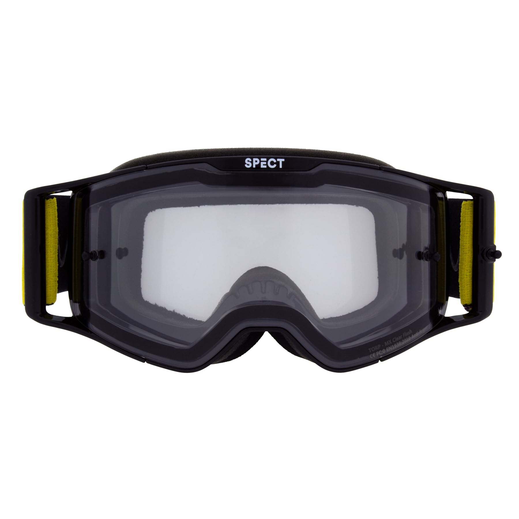 Red Bull Spect Torp MX okulary przeciwsłoneczne z czarną oprawką z połyskiem, czarno-kolorowe, przezroczyste soczewki dwuwarstwowe