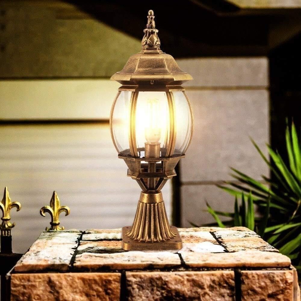 ガーデンポストライト アルミ製屋外ポストライト ヨーロッパヴィンテージ 中庭ライト 防水 E27 柱ランプ ヴィラ ガーデン 柱ライ