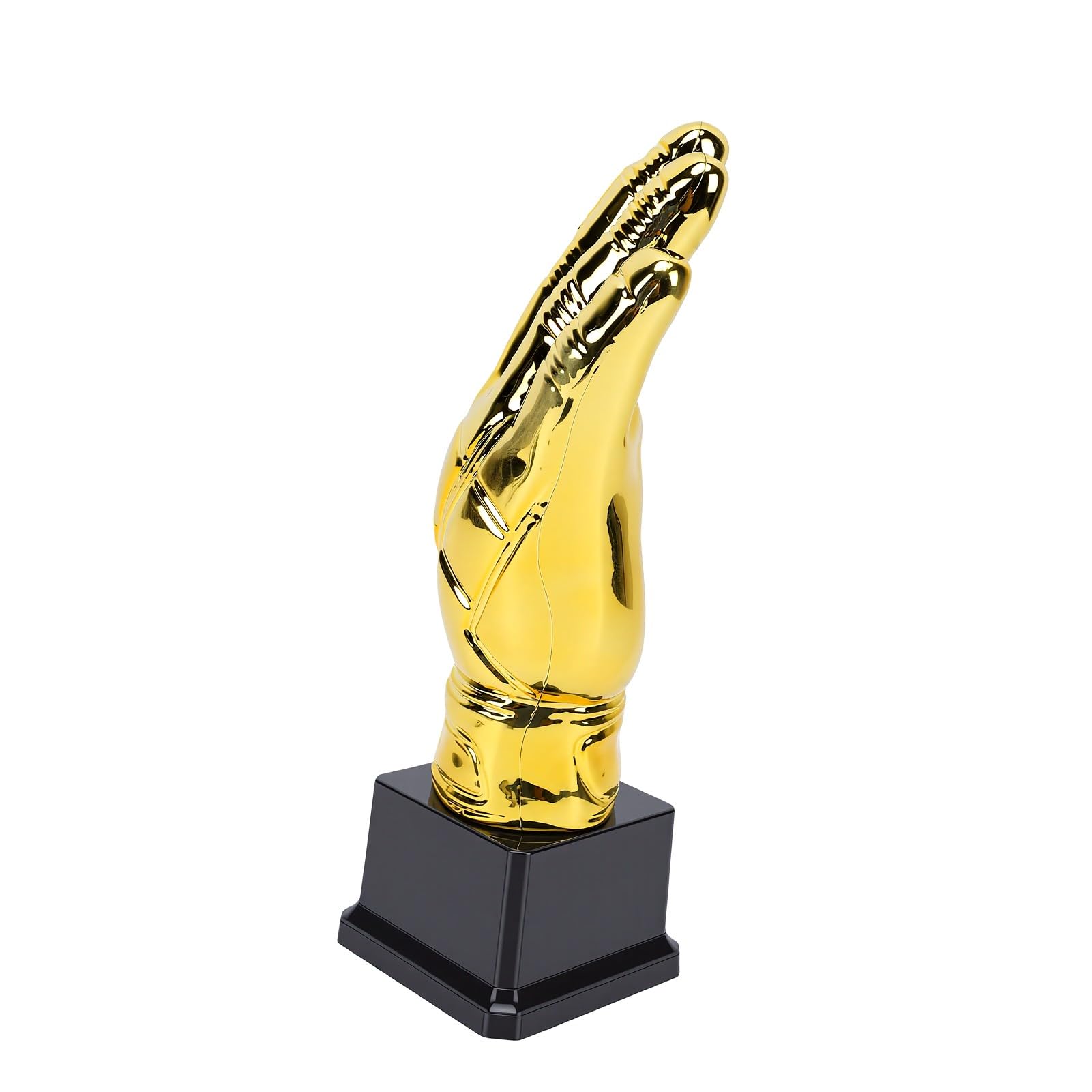 Yctze Trofeo Guanto da Portiere Dorato, Trofeo Calcio, 8 X 26cm, per | Materiale plastico resistente, stabilità della base nera, ideale per tornei, celebrazioni di premi sportivi