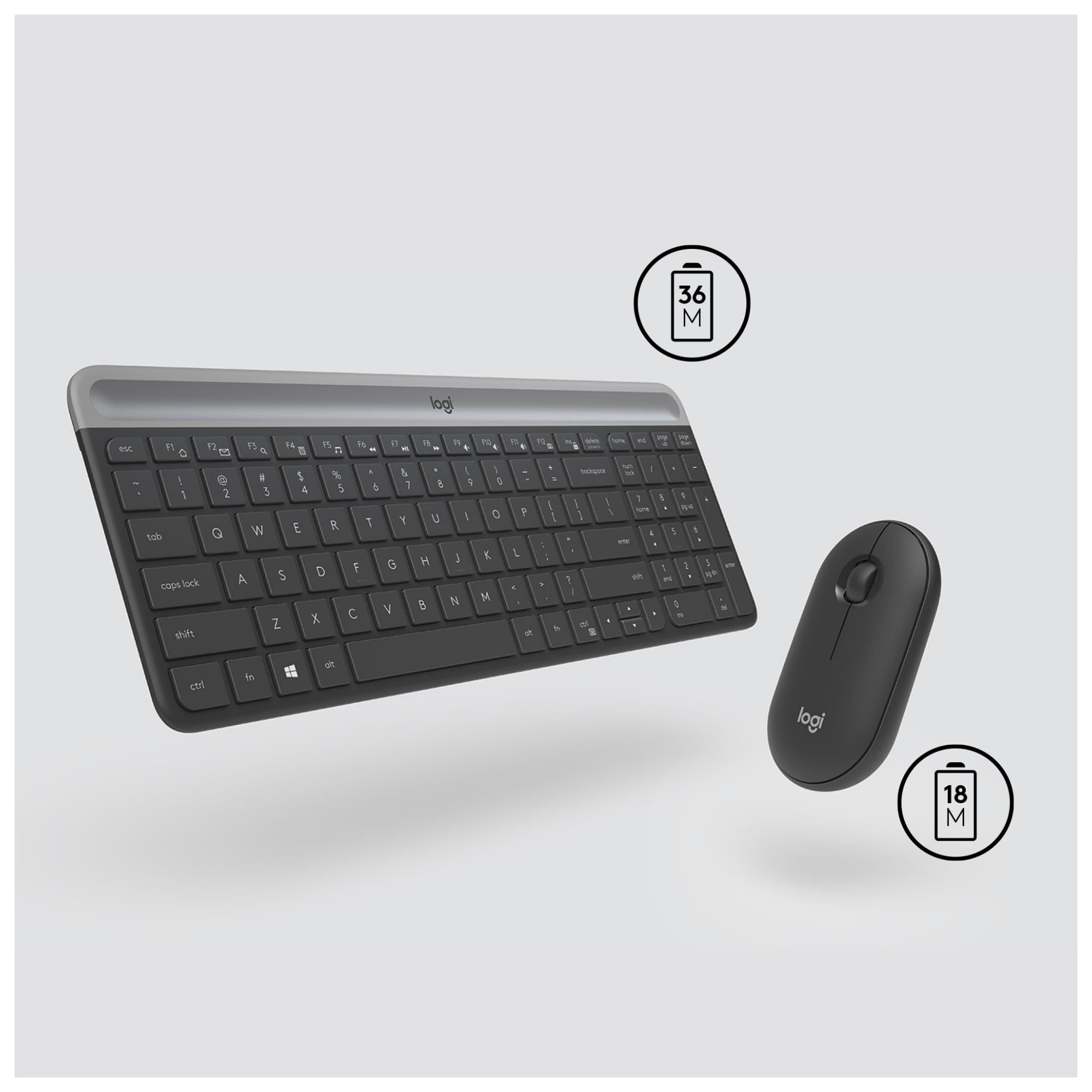 LOGITECH - Dispositivos DE Entrada Slim WRLS Teclado Mouse Combo MK470 - Grafito - CH - Central