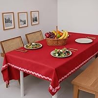 Vista 12 de Folkulture Mantel de Mesa de Navidad (60 x 60 pulgadas) Mantel de Mesa de Navidad 100% Algodón para Comedor Cubierta de Mesa Verde