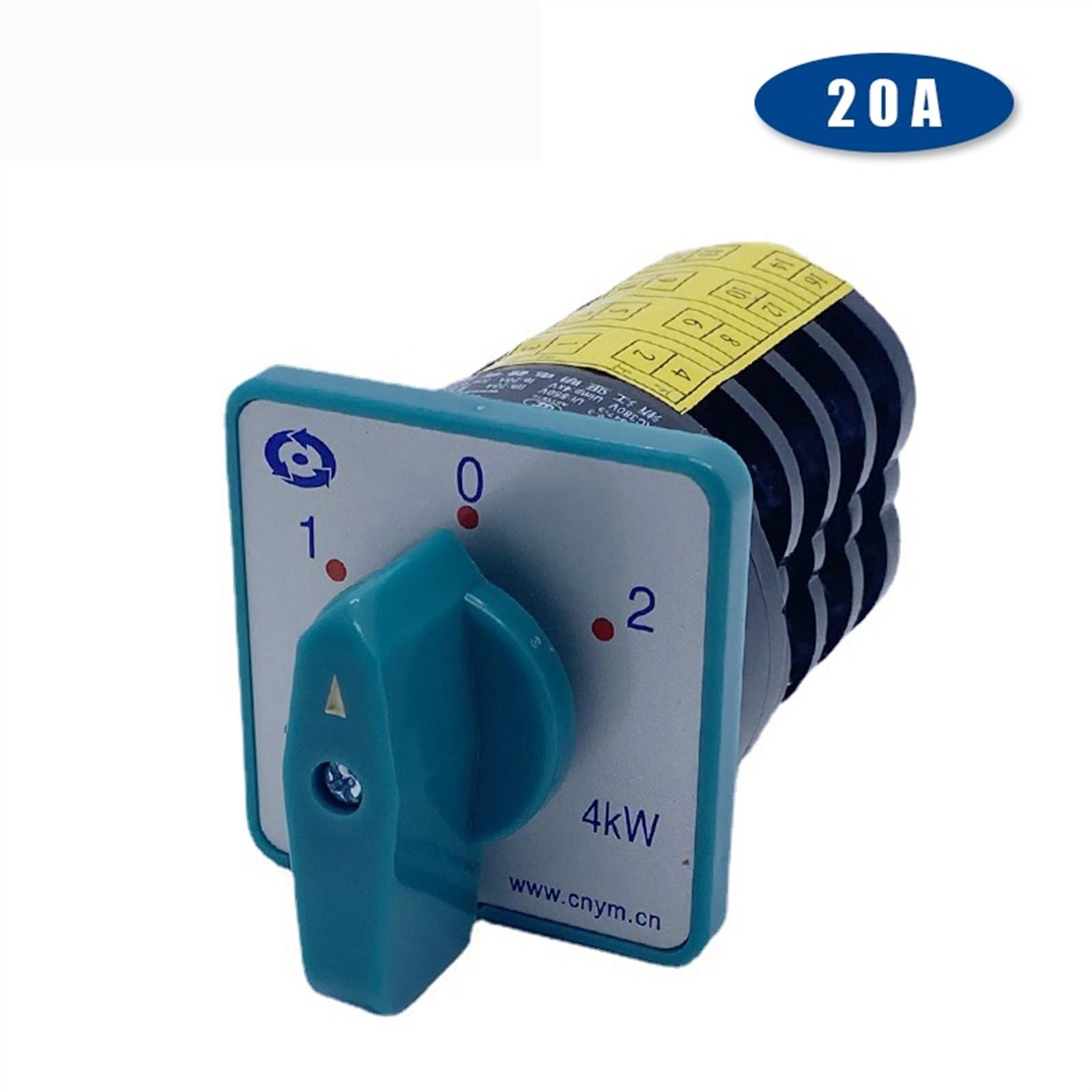 Interruptor de cambio de cuatro polos, 20A, 4kw, Selector de combinación de leva giratoria de tres posiciones, HZ5-20/4 de contacto plateado