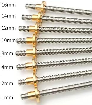 3D Printer T8 Lead Screw, 250mm Pitch 1mm 2mm Lead 1mm 2 4 8 10 12mm Trapezoidal Screw Rod And Copper Nut, 1pcs(2mm)