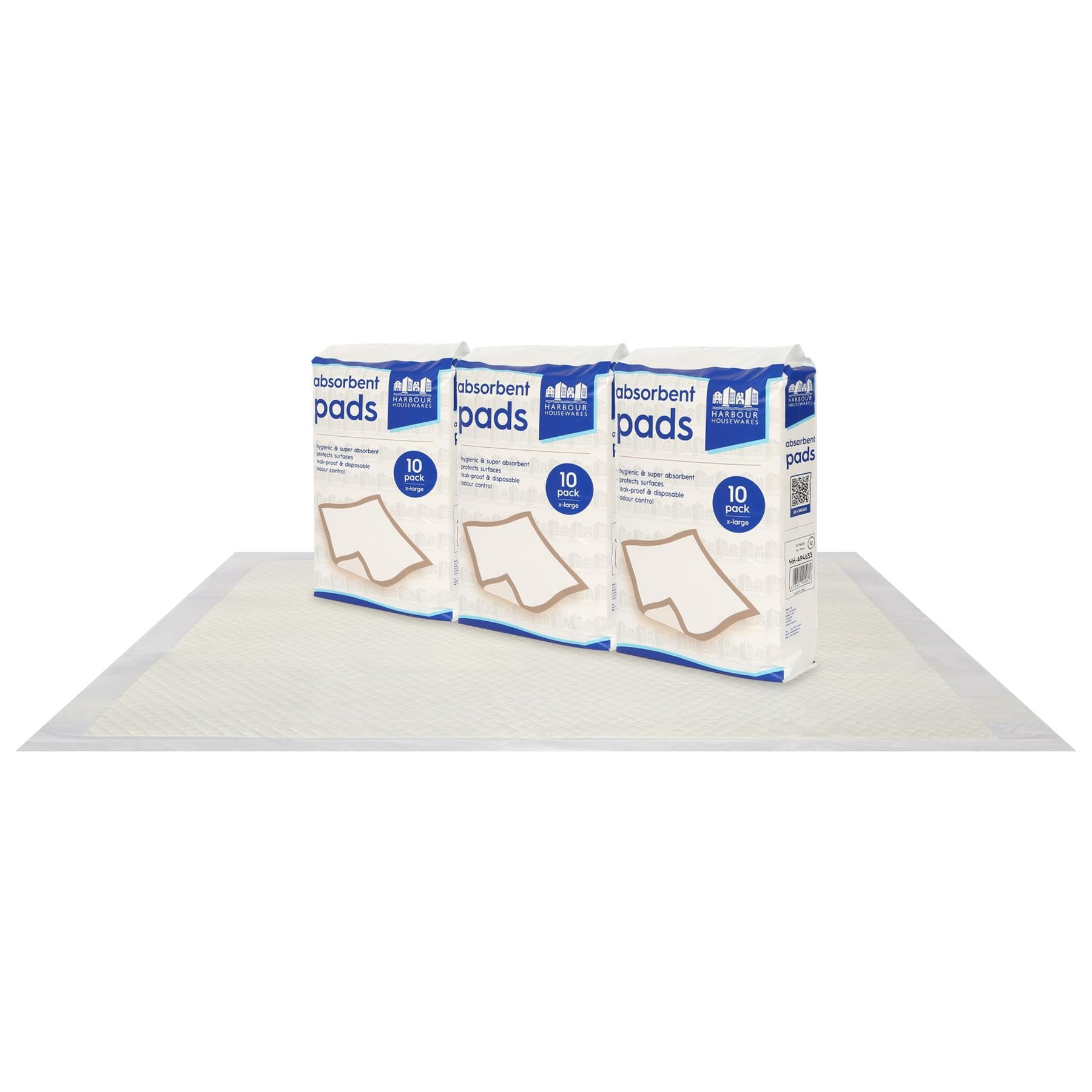 Harbour Housewares White 30X Disposable Incontinence Bed Pads - 60Cm X 89Cm - Extra-Large Waterproof High Absorbency Underpads Mattress Protector Overnight Bed Wetting Sheets Incontinence Pads