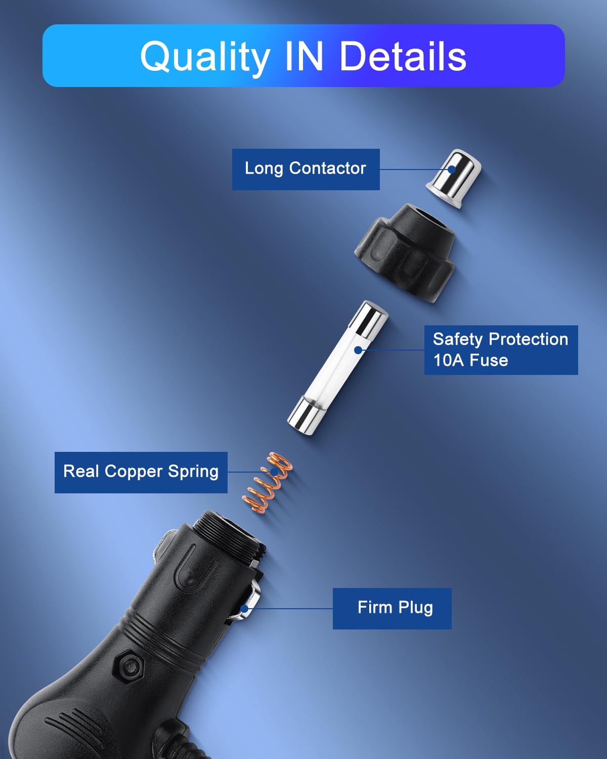 HATMINI 3PCS 12V Cigarette Lighter Plug Repair Replacement Plug with On/Off  Switch,Universal Car Cigarette Lighter, Built-in 10A Fuse, LED Indicator,  Universal Car Cigarette Lighter Power Adapter, Electrical Accessories