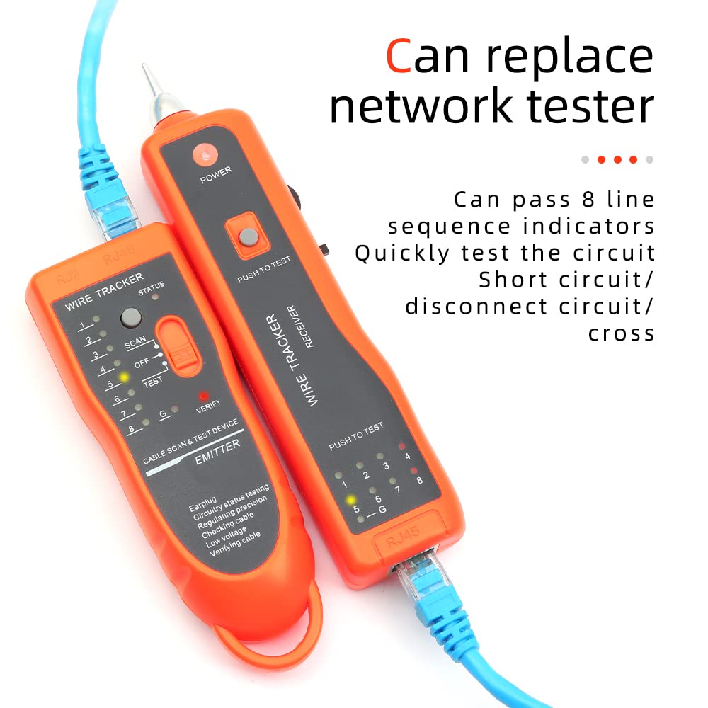 Tracker kabli Ethernet LAN, wielofunkcyjny tester kabli do CAT5 CAT6 RJ45 RJ11 z klejeniem do konserwacji sieci, połączenie linii telefonicznej, słuchawki do klejenia kabli