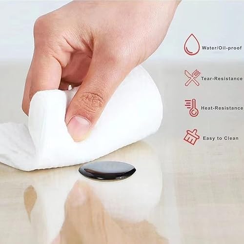 Miniatura 5 de LIBERECOO Mantel de vinilo ajustable ovalado transparente, se adapta solo a mesas ovaladas de 48 x 68 pulgadas, protector de mantel de plástico