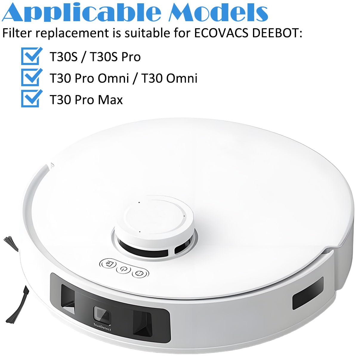 Filtr Hepa Części zamienne do ECOVACS DEEBOT T30 Pro Omni / T30 Omni Robot Odkurzacz Do Czyszczenia Wielokrotnego Użytku Filtr Hepa Filtracja o wysokiej wydajności Wysoka jakość Zestaw
