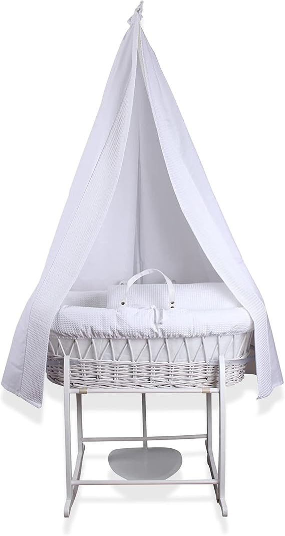 Clair de Lune Moses Basket, White/White, 6 Count (Pack of 1) Amazon