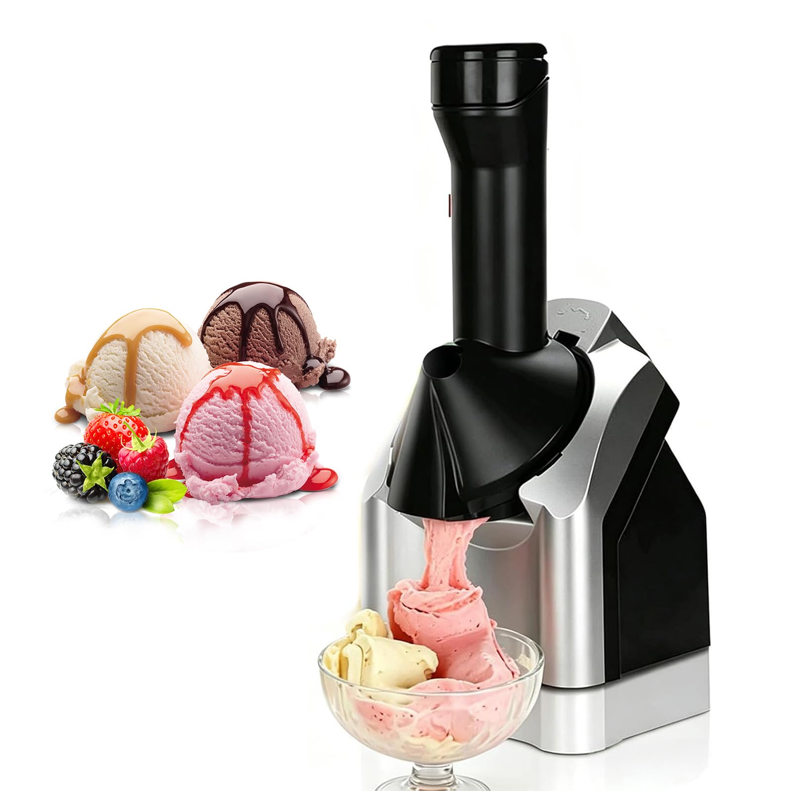 Macchina per gelato sana, per gelato dolce alla frutta, per dessert vegani e adatti alla cheto, senza aggiunta di zucchero o grassi, ideale per yogurt congelato fatto in casa, sorbetto e gelato alla