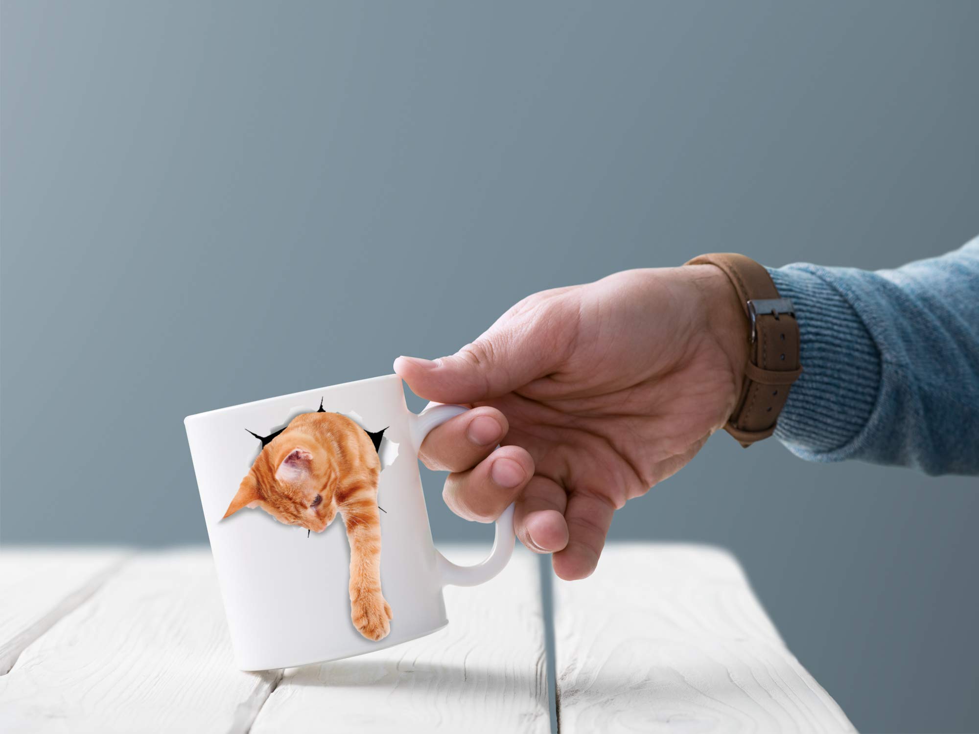 Winston & Bear Tasse Chat Tabby Réfléchissant - Tasse A Café Chat Tigre