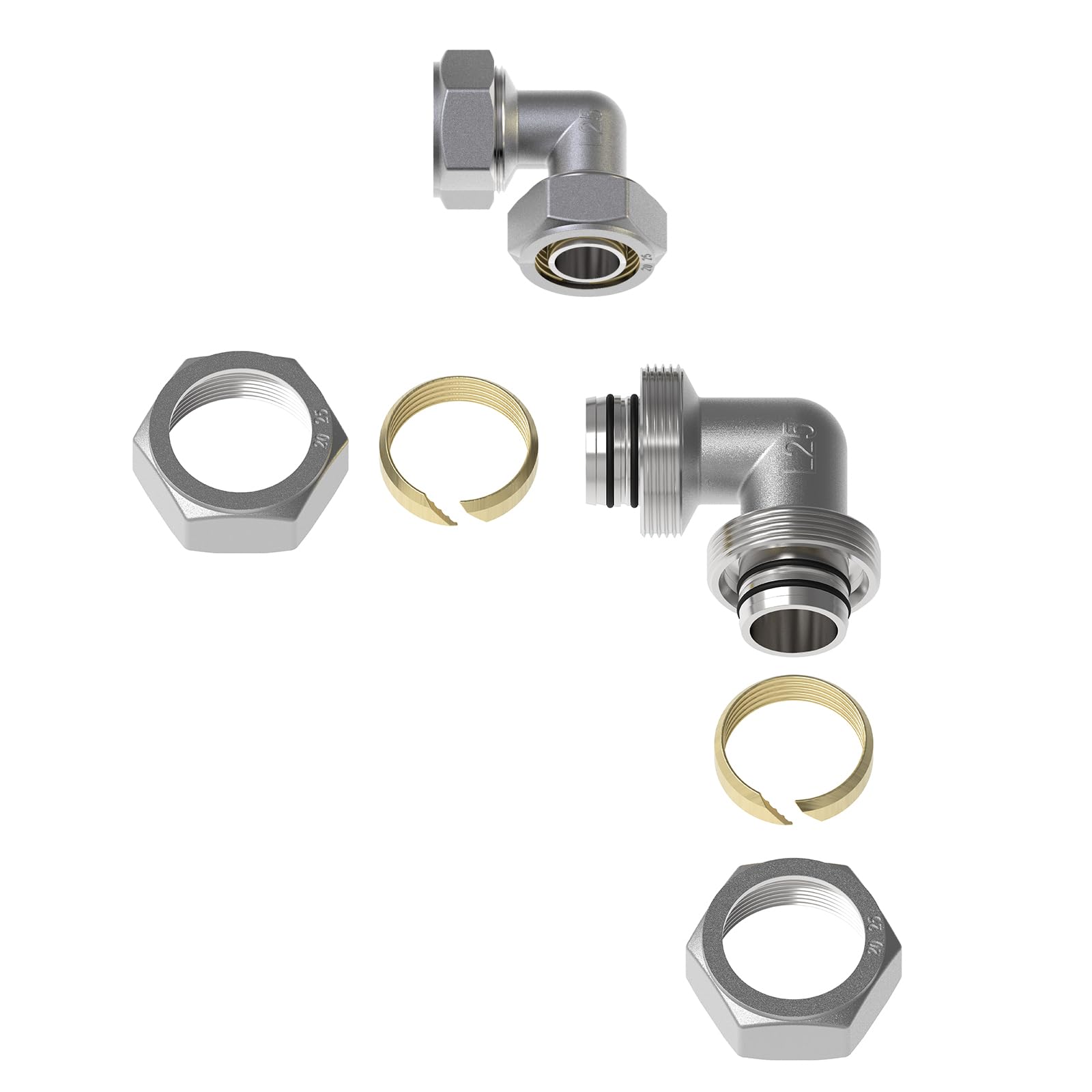 4 accesorios de codo iguales de 3/4 pulgadas para tubos de 3/4 pulgadas compatibles con sistema de tuberías de aire comprimido, kit de accesorios de compresor para sistema de línea de aire de tienda
