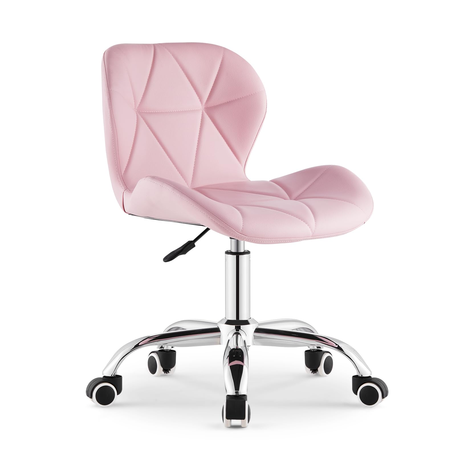 TUKAILAi Silla de Oficina de Piel sintética, Silla de Escritorio Altura Ajustable Ergonómica, Silla Escritorio Juvenil Rueda Transpirable para Estudio Cadeira Escritorio (Rosa)