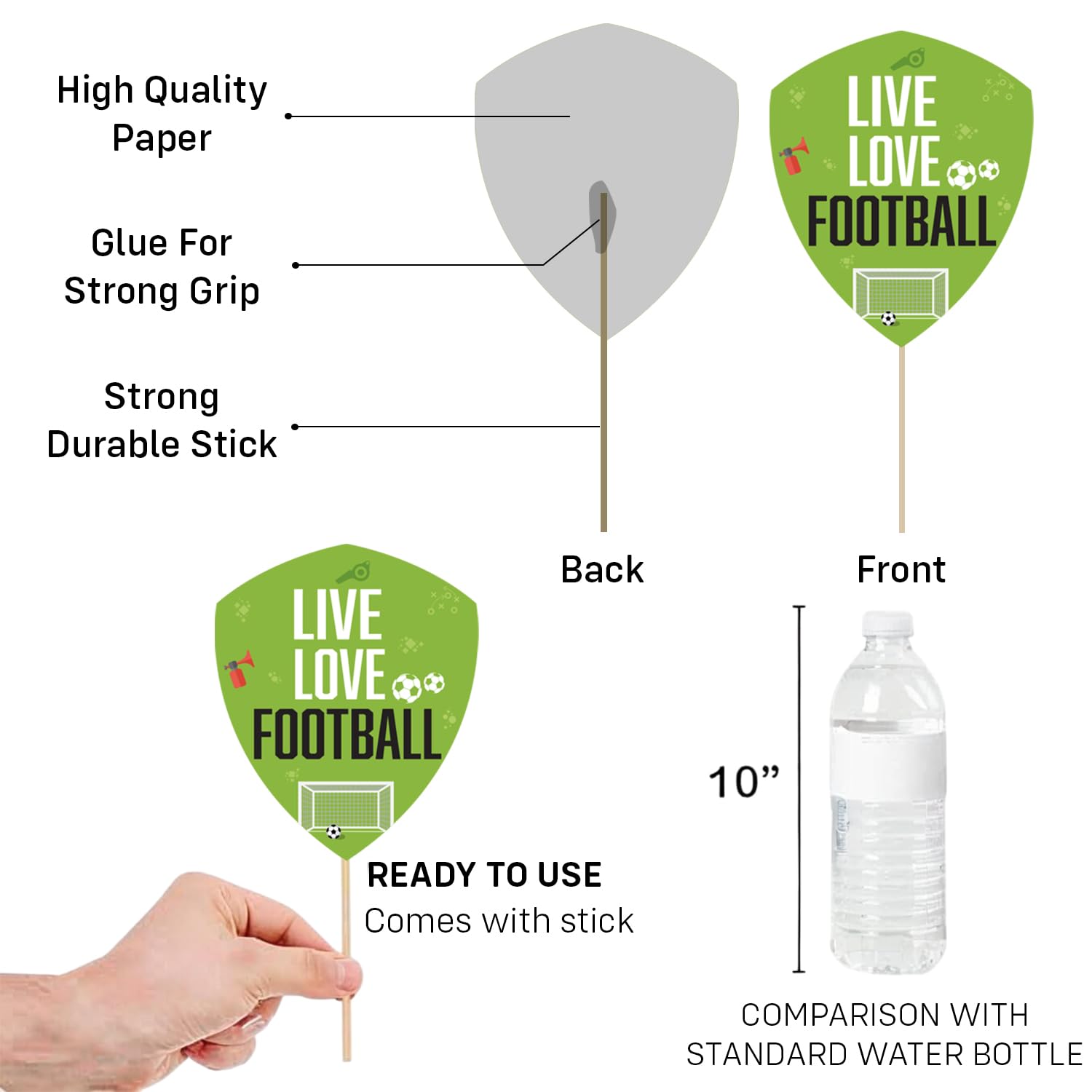 Party Propz Football Theme Photo Booth Props - 21 Pcs, Football Theme Cutouts with Sticks, Birthday Props, Baby Photoshoot Props| Perfect for Sporty Events, Photo Fun Setup(Cardstock) 1