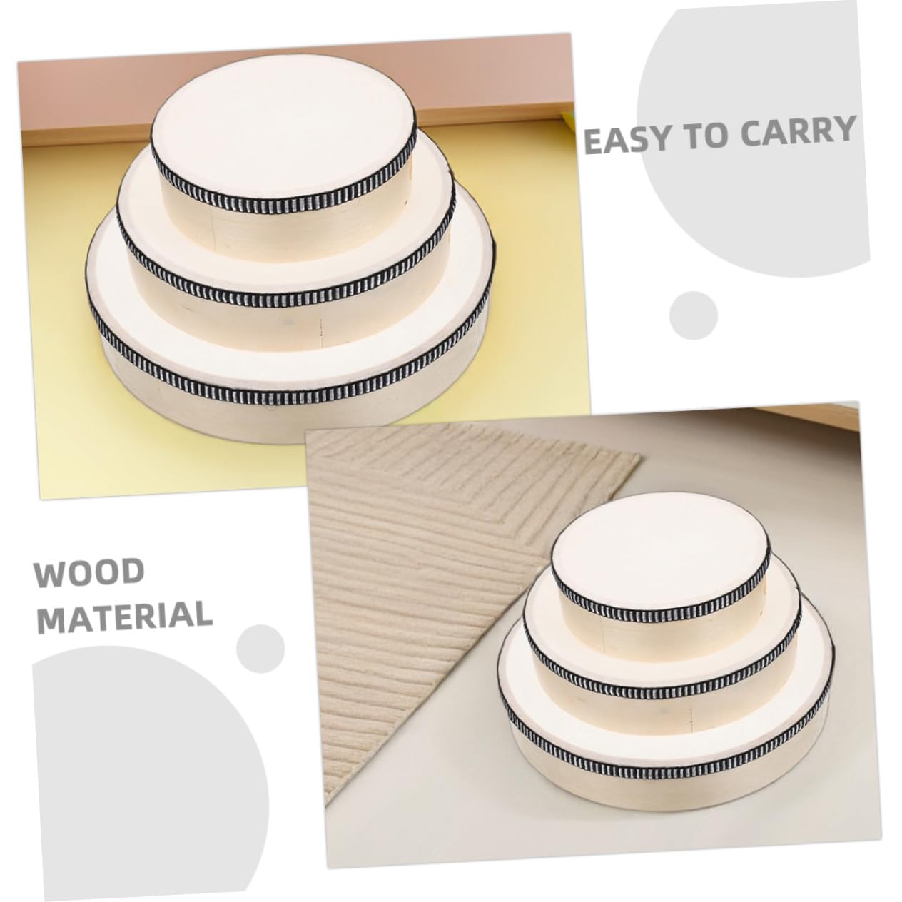 SUPVOX Pandereta de Percusión para Niños de Madera Ligera y Portátil con 6 Piezas y Baquetas, Adecuado para Fiestas, Educación Temprana y Entretenimiento Infantil