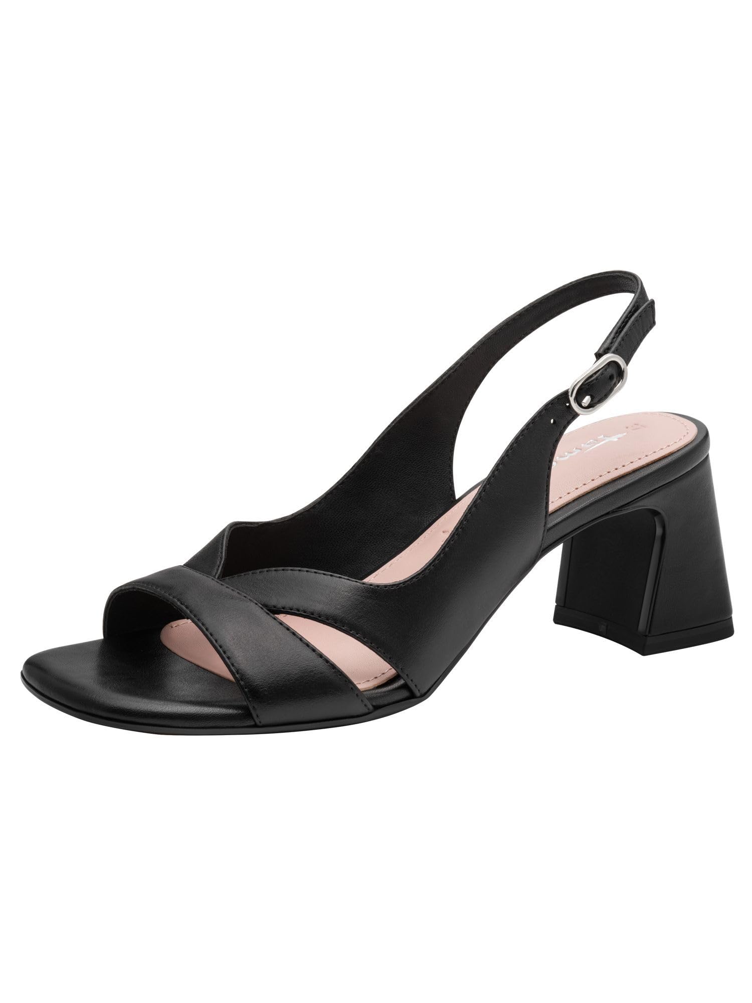 Tamaris Women’s sandal with block heel leather black 3.5 UK