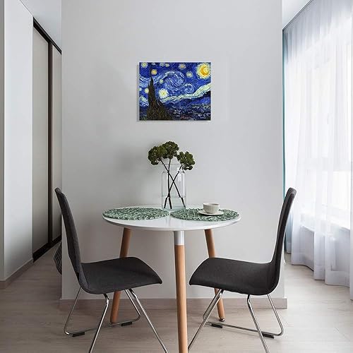 Miniatura 884 de A&T ARTWORK The Starry Night de Vincent Van Gogh. Tamaño del marco: 36 x 30 pulgadas, tamaño de la imagen: 30 x 24 pulgadas, reproducciones clásicas