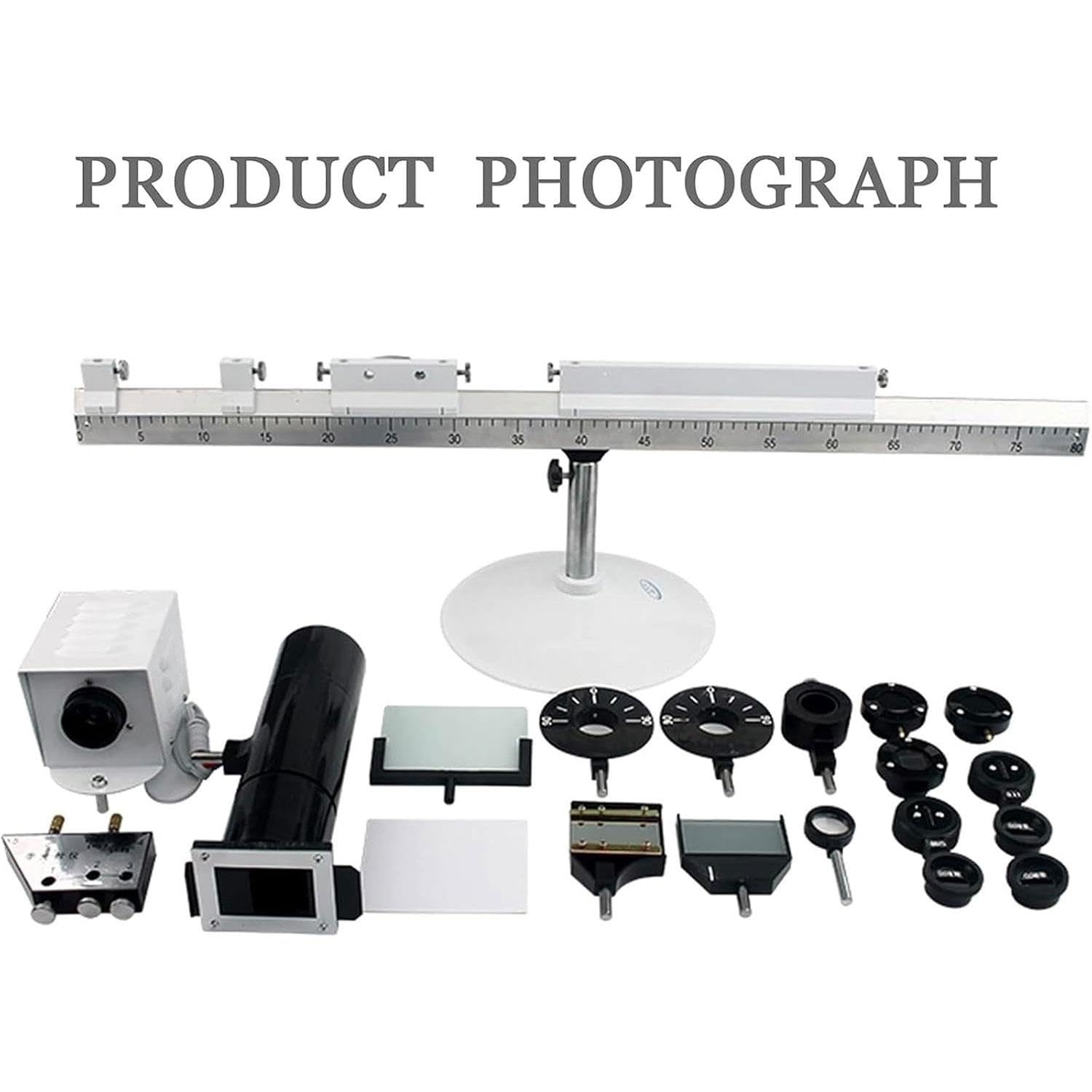 Kit for Esperimenti su Guida Ottica Calibrato A Doppia Fenditura, Interferenza della Luce, Diffrazione, Polarizzazione, Fisica, 80 Cm, Anello di Newton Young