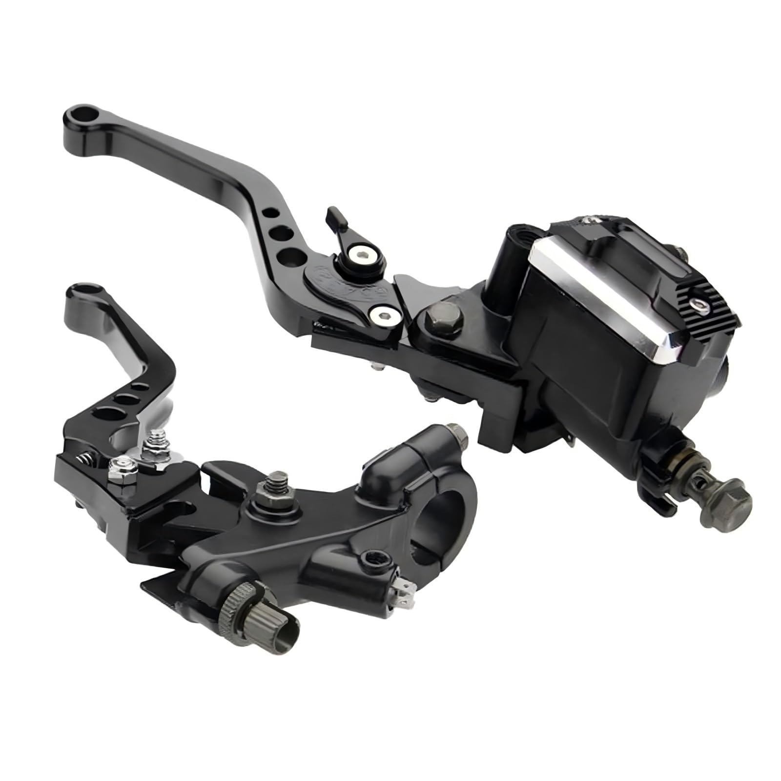 Juego de manetas freno y embrague CNC 7/8" para motocicleta, cilindro para maestro depósito