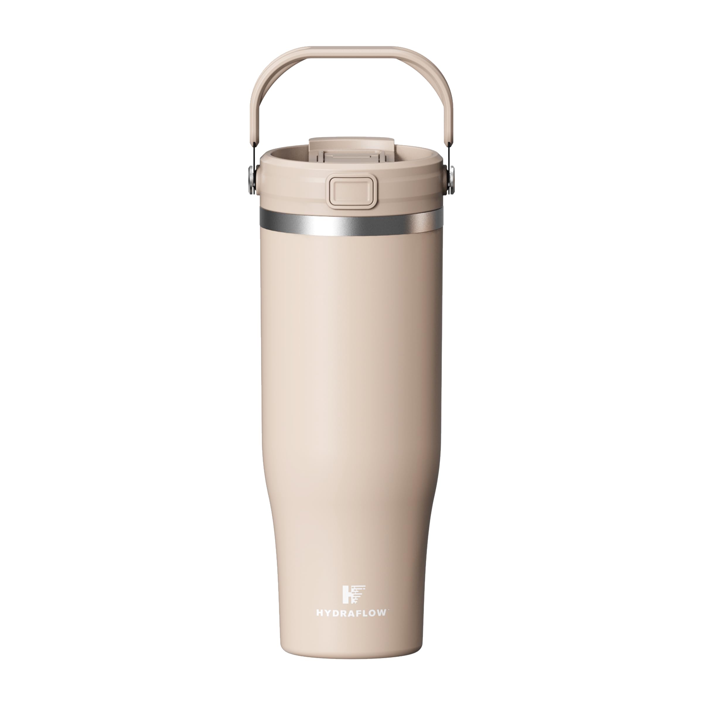 HYDRAFLOW40 oz Travel Tumbler – Insulated, Stainless Steel, Leakproof, Ideal for Coffee, Tea, and Cold Drinks - Sand