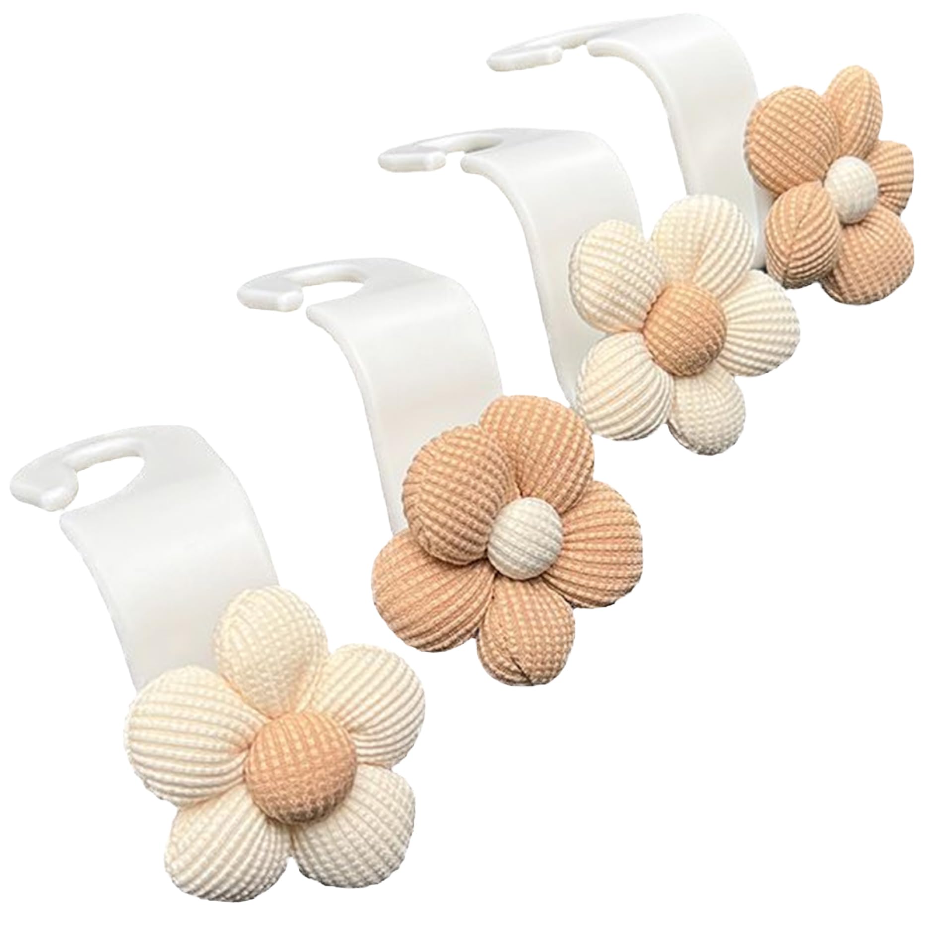 Beahing Style 1 Car Seat Hooks For Purses And Bags, 4Pcs Car Purse Hook, Cute Flower Car Hanger, Universal Portable Car Seat Headrest Hooks Car Seat Hooks For Purses And Bags