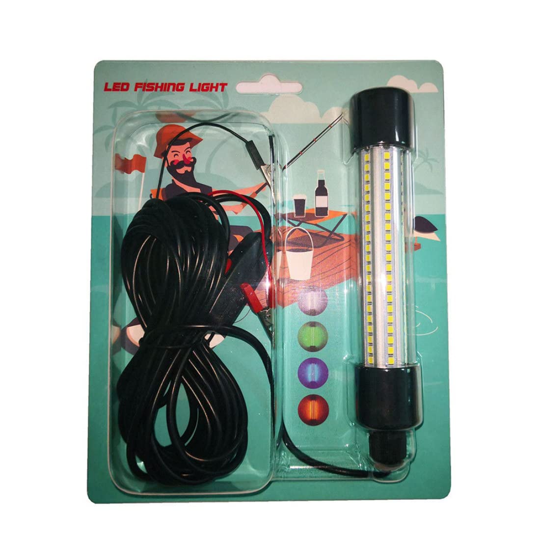 Lámpara de Pesca LED Sumergible IP68 DC/AC12-24V Verde Impermeable