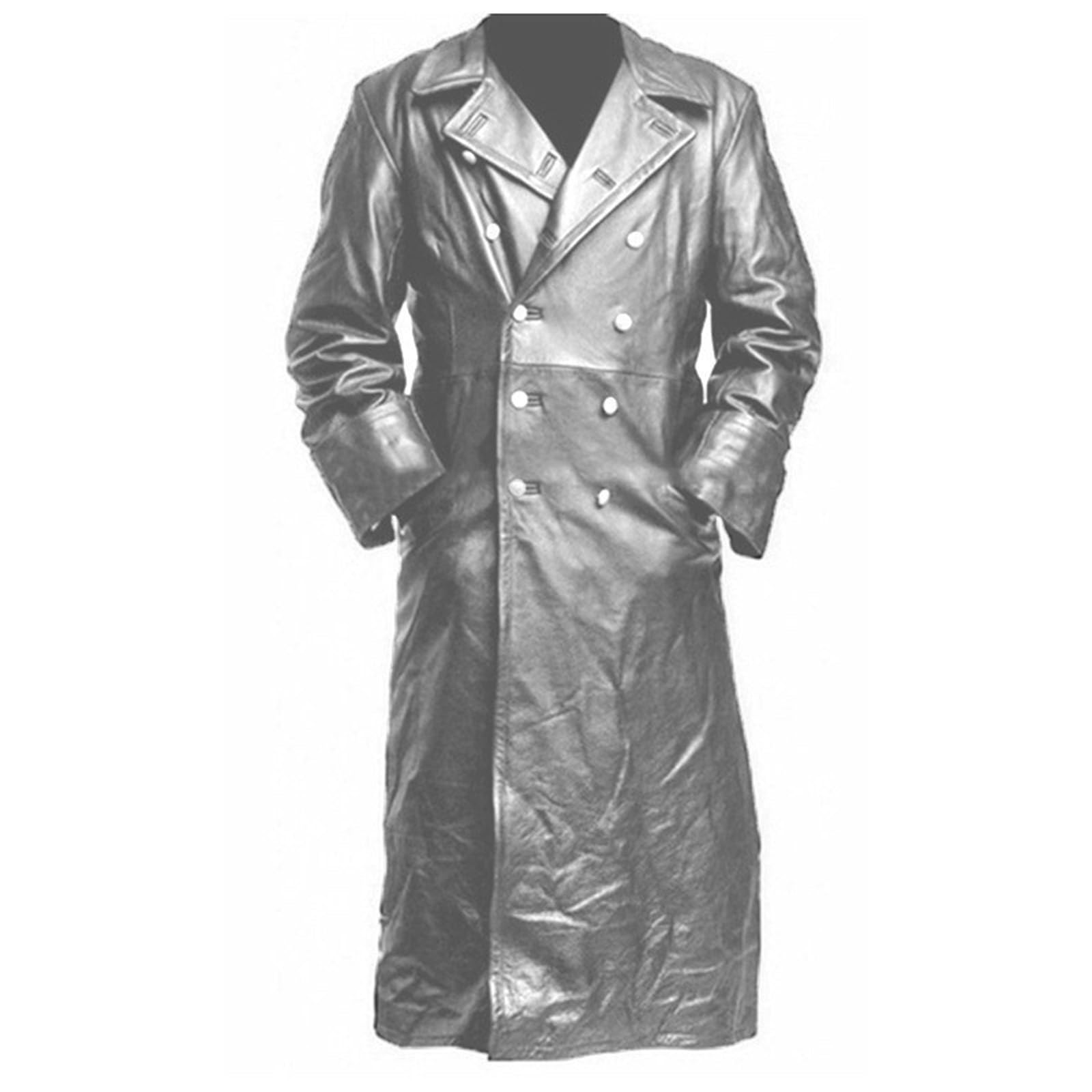 Abrigo de piel medieval para hombre, abrigo de piel sintética, abrigo de invierno, chaqueta de entretiempo a prueba de viento, chaqueta cortavientos, uniforme militar, abrigo de cuero, abrigo