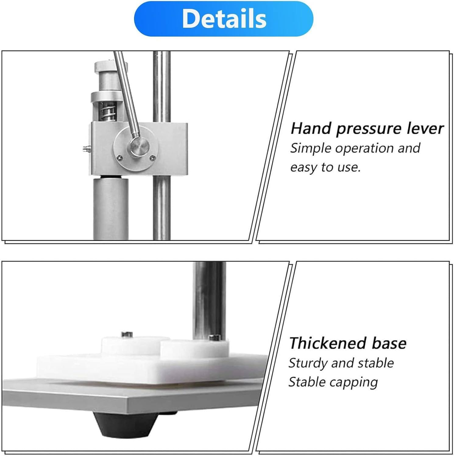 Perfume CrimperHeight Adjustable Crimping MachineStainless Press Capping MachineManual Perfume CapperPress Capping Tool20mm product thumbnail 7