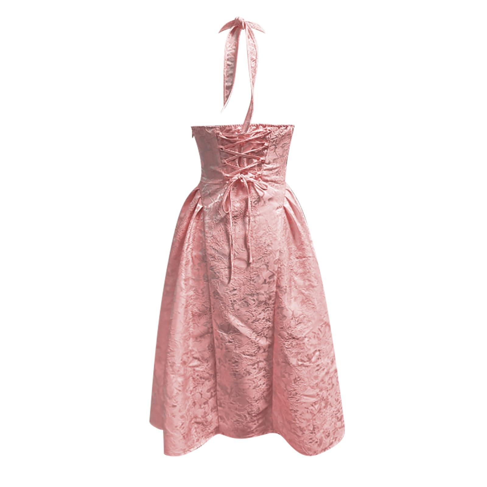 Vestido de dama de honor para mujer, vestido de noche festivo, elegante, para boda, vestido de cóctel, sin mangas, maxi vestido de línea A, vestido largo Rockabilly, vestido cruzado jacquard