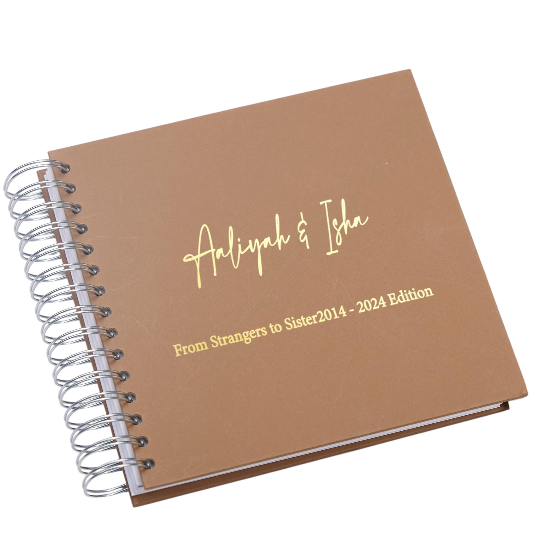 Personalised Any Name and Text Multiple Colour Scrapbook Photo Album Foil Print (Brown)