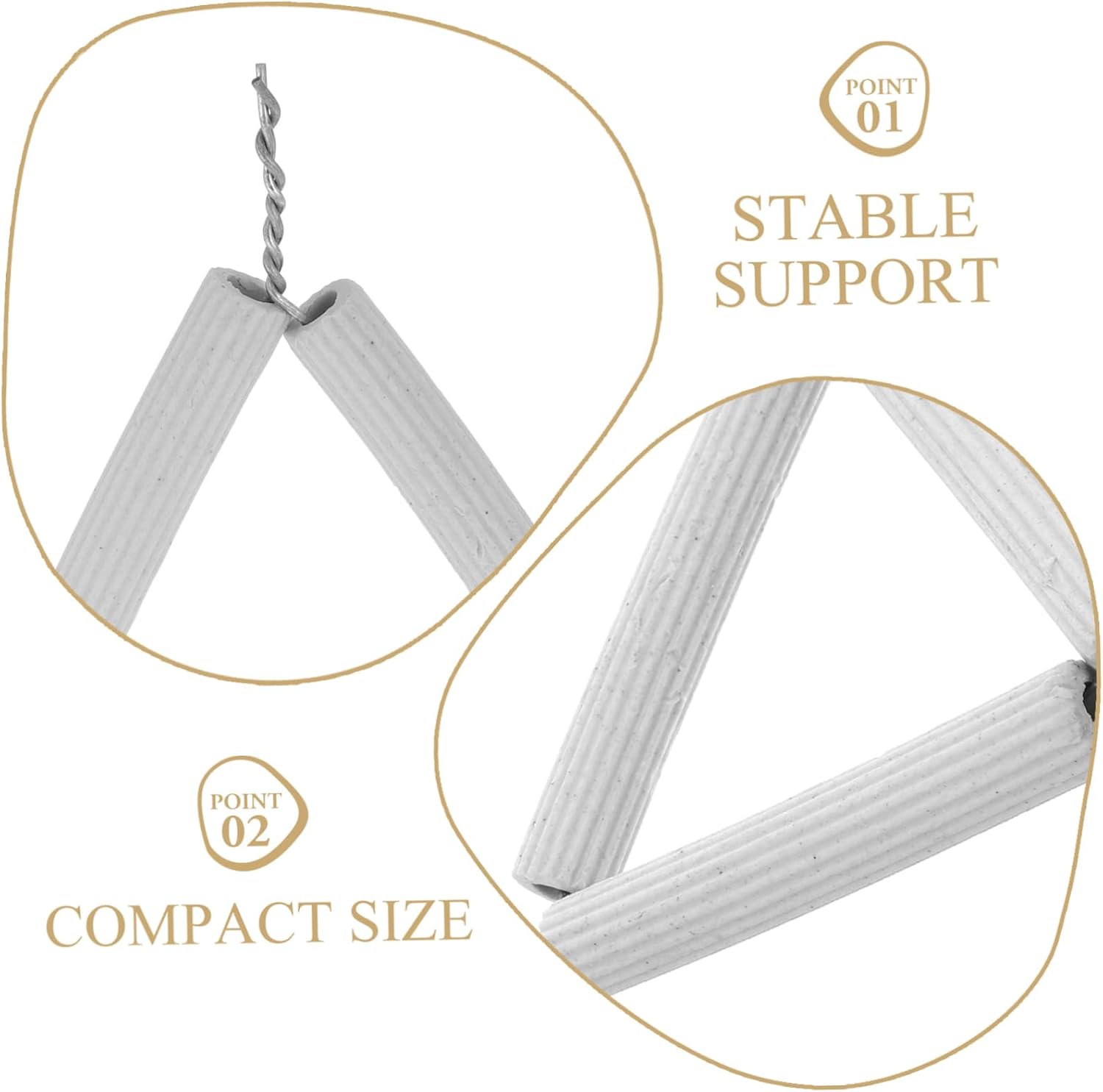 ORFOFE 6pcs Ceramic Crucible Holder Stand for Lab Heating Applications Triangular Support for Chemistry Experiments Educational Equipment