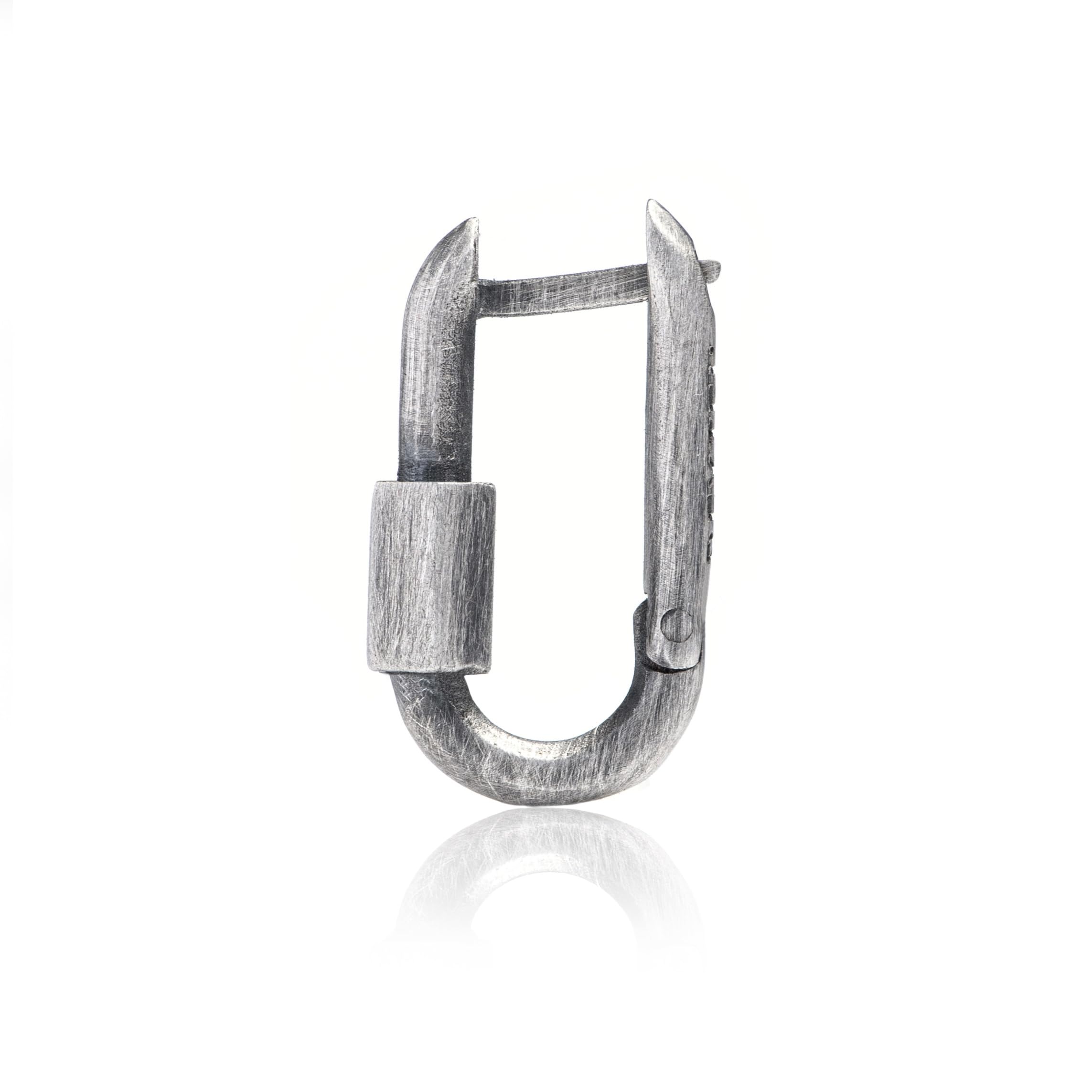Handgefertigt Ohrstecker Sterling Silber 925 KARABIN – Kleine Wikinger Ohrringe Stecker für Herren Damen – Höhe 2,0CM – Schmuck Geschenk für Frauen & Männer