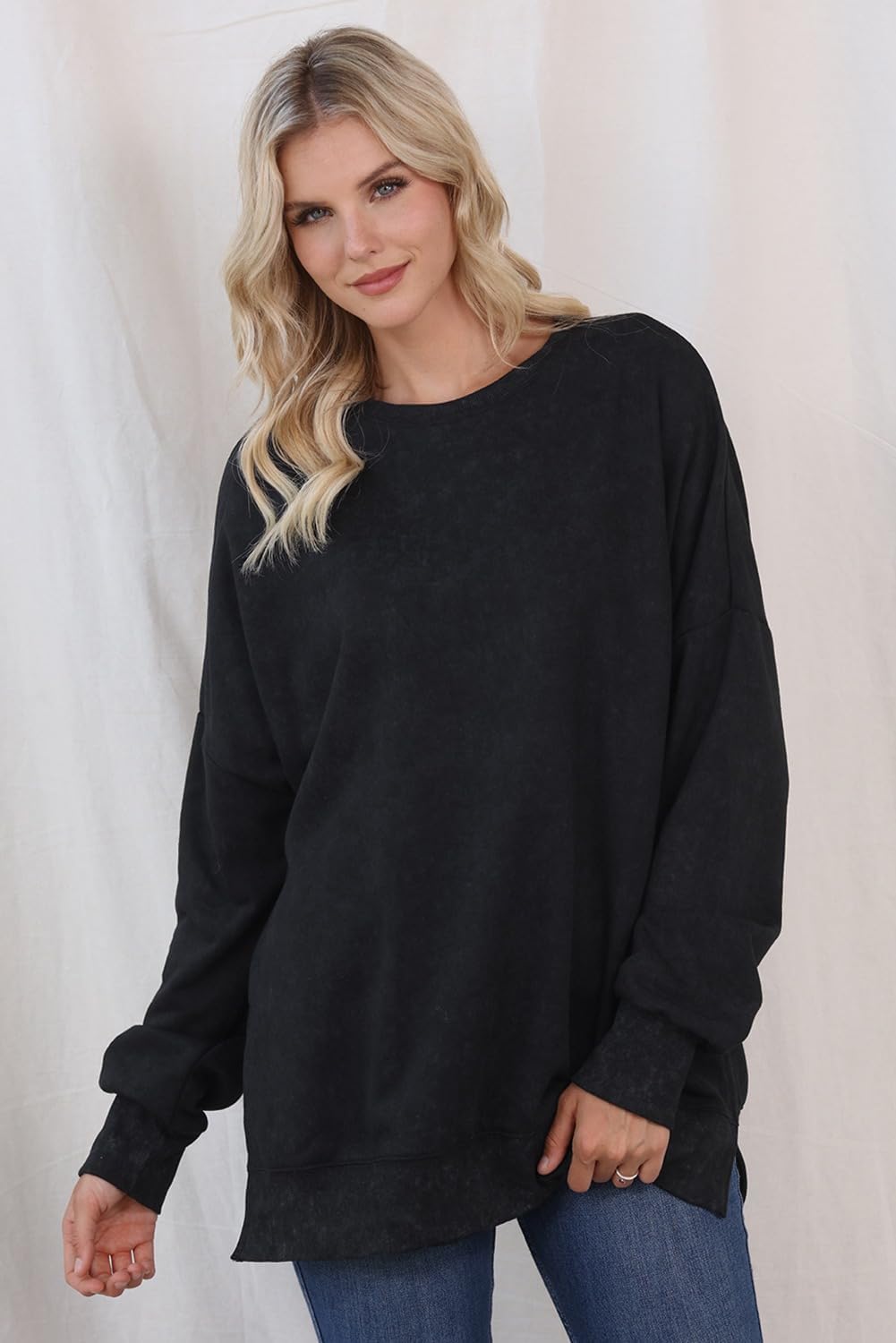 SHEWIN Womens Sweatshirt Casual Long Sleeve Crewneck Lightweight Pullover Tops Loose Sweatshirts - Image 6