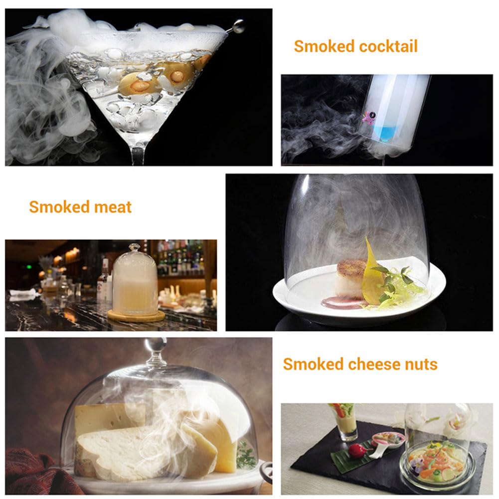 Affumicatore portatile per cocktail, affumicatore portatile per alimenti, kit con infusore per bevande fredde, per carne, barbecue, formaggio, cocktail, bevande, bistecca, salmone, piccolo, nero