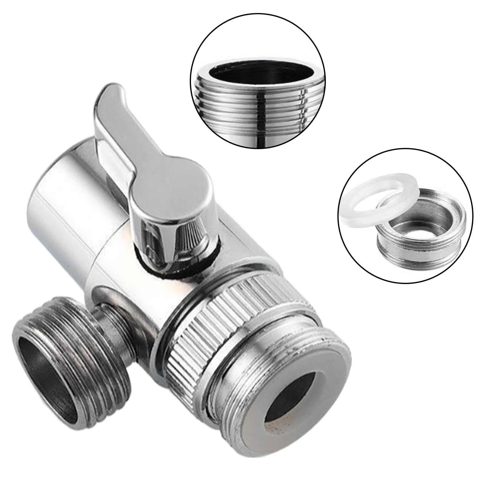 Xiciki 3-Way Brass Diverter Valve,Sink Faucet Splitter M22 X M24 Adapter Replacement Part for Kitchen and Bathroom Shower - Image 3