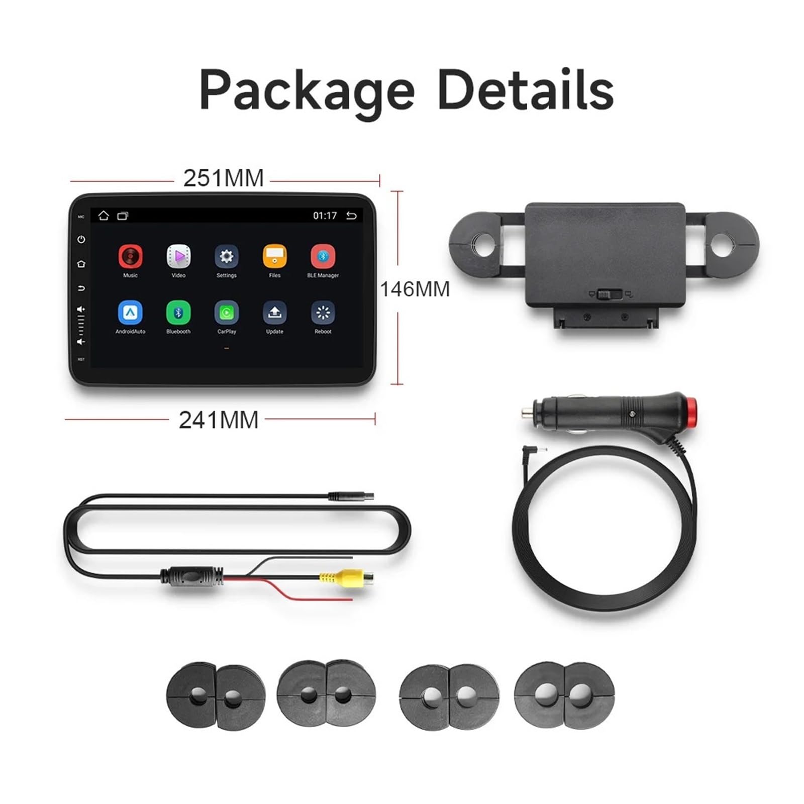 Monitor De Reposacabezas con Pantalla Táctil IPS For Asiento Trasero Coche, Reproductor For, WiFi, Vídeo, Música, FM, Bluetooth FáCil Instalación para Viajes(1 pc HDMI A4)