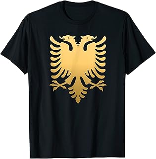 Goldene Albanische Flagge I Adler Flagge Albanien Geburtstag T-Shirt