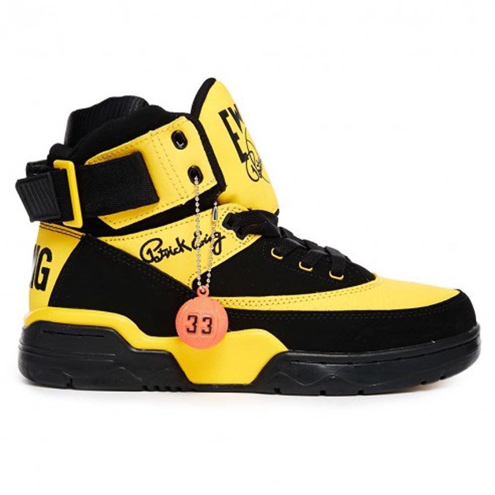 Patrick Ewing 33 Hi Black Yellow Mens Trainers Size Desertcart