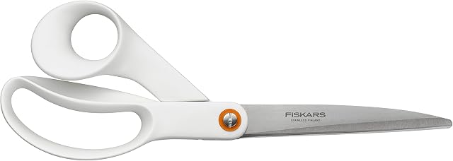 Fiskars Universal Scissors, Total Length: 24 cm, Steel/Synthetic Material, Functional Form, White, 1020414