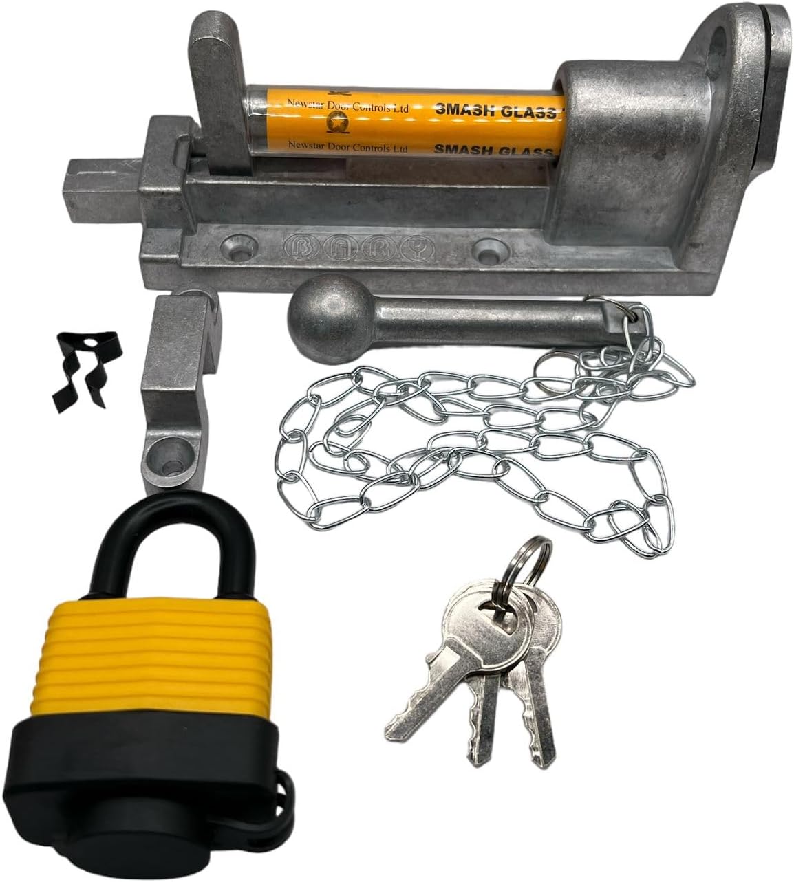 Emergency Escape Panic Bolt Marke1 Break Glass Fire Exit Door Security Padlock 3 Keys