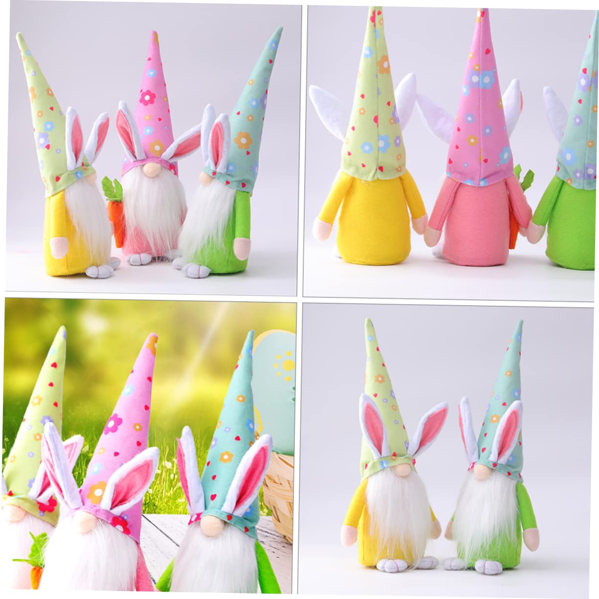 MAGICLULU 2 Sätze Osterpuppe Wiedergeborene Puppe Plüsch Zwerge Häschen Zeug Hasenpuppe Büro Dekoration Ostern Gnom Puppe Kaninchenzwerg-puppenverzierung Acryl 3 Stück * 2